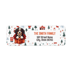 Etiqueta Perro de montaña bernés personalizado Navidad