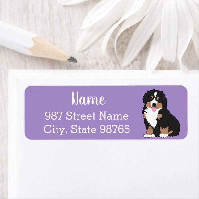 Etiqueta Perro de montaña personalizable Bernese (In situ)