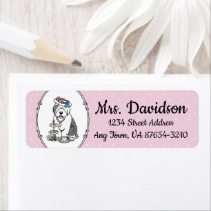 Etiqueta Perro de oveja inglés viejo Fiesta de té de gitano