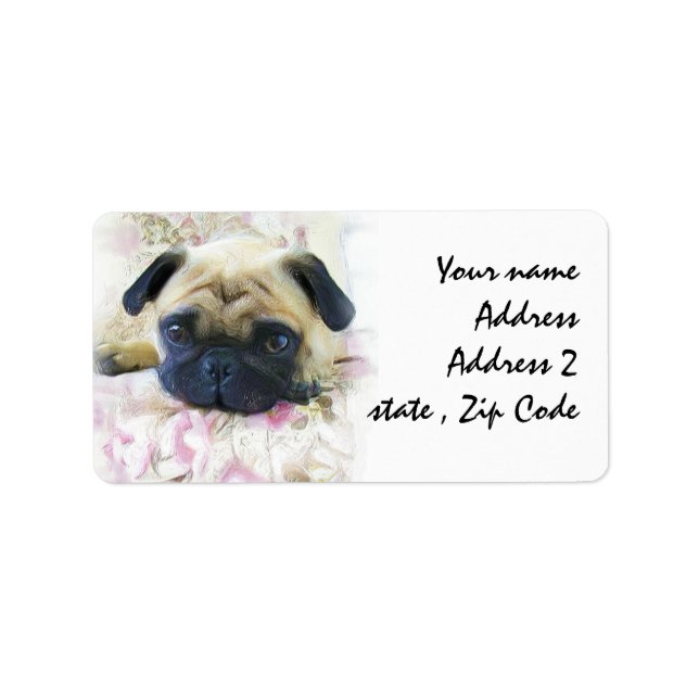 Etiqueta Perro de pug (Frente)