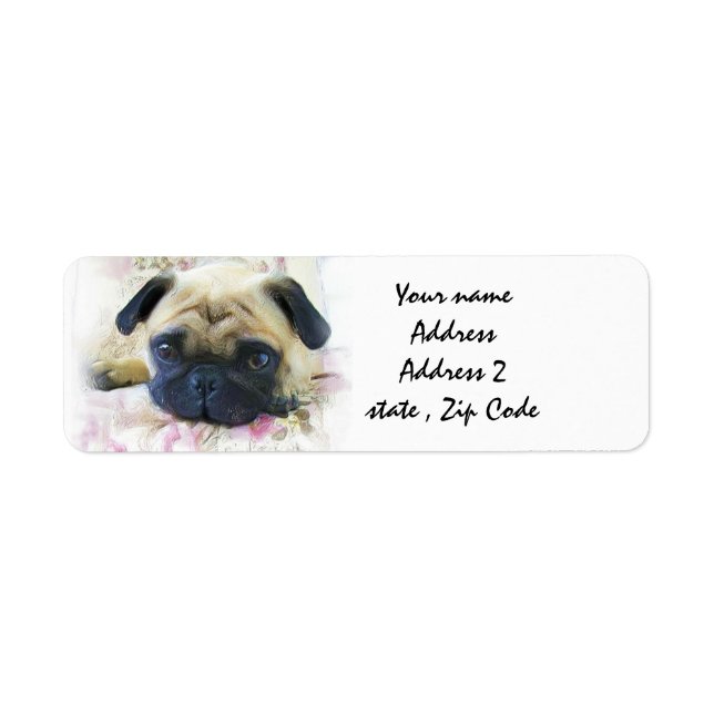 Etiqueta Perro de pug (Frente)