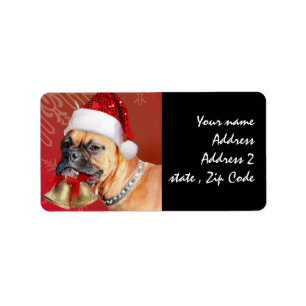 Etiqueta Perro del boxeador del navidad
