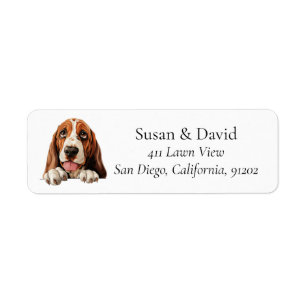 Etiqueta Perro del Hound Basset