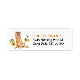Etiqueta Perro del Sunflower Golden Retriever