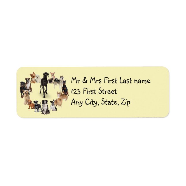 Etiqueta Perro divertido Raza Mascota Animales Perro (Frente)