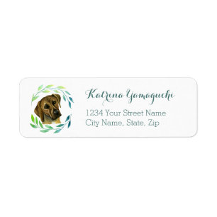 Etiqueta Perro elegante de Rhodesian Ridgeback con una