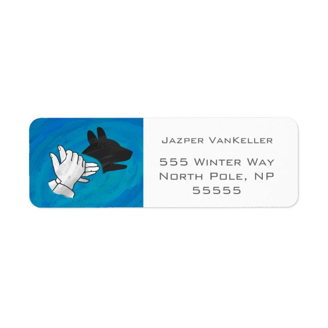 Etiqueta Perro en la sombra sobre el azul (Frente)