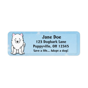 Etiqueta Perro esquimal americano de Kawaii