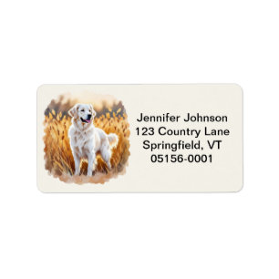 Etiqueta Perro Golden Retriever Blanco