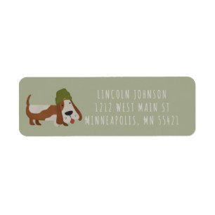 Etiqueta Perro lindo en un gorro personalizado
