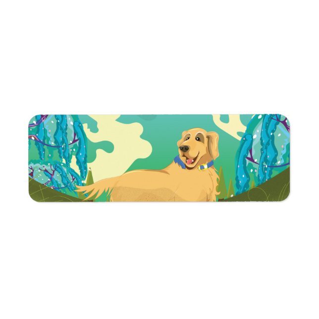 Etiqueta Perro mascota en el parque (Frente)