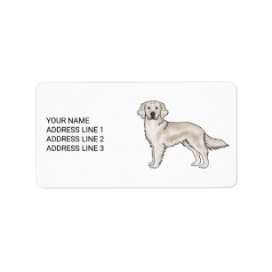 Etiqueta Perro Retriever Dorado Crema Inglés y texto person