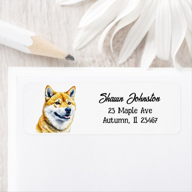 Etiqueta Perro shiba inu personalizado (In situ)