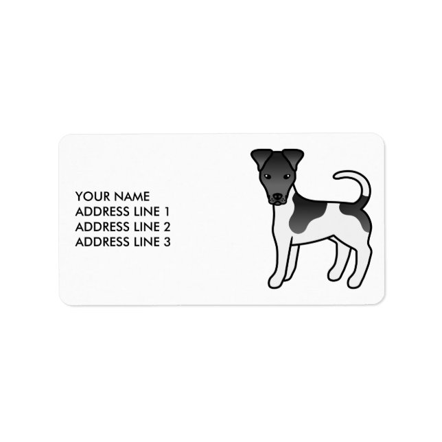 Etiqueta Perro Smooth Fox Terrier de pelaje negro y blanco  (Frente)