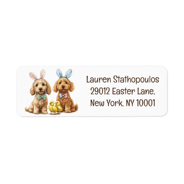 Etiqueta Perros de Easter Goldendoodle (Frente)