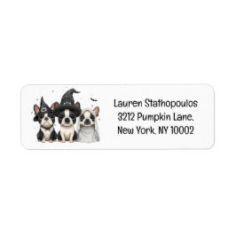 Etiqueta Perros de Halloween Boston Terrier