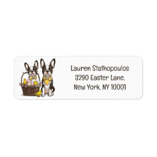Etiqueta Perros de Pascua de Boston Terrier