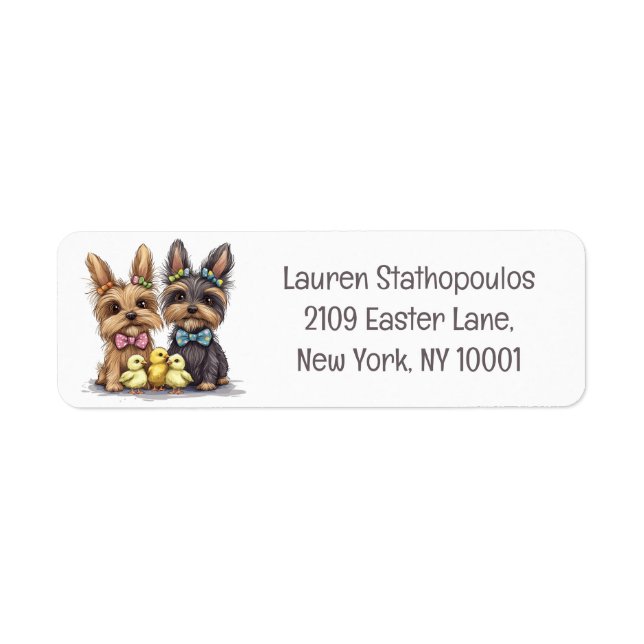 Etiqueta Perros Easter Yorkshire Terrier (Frente)