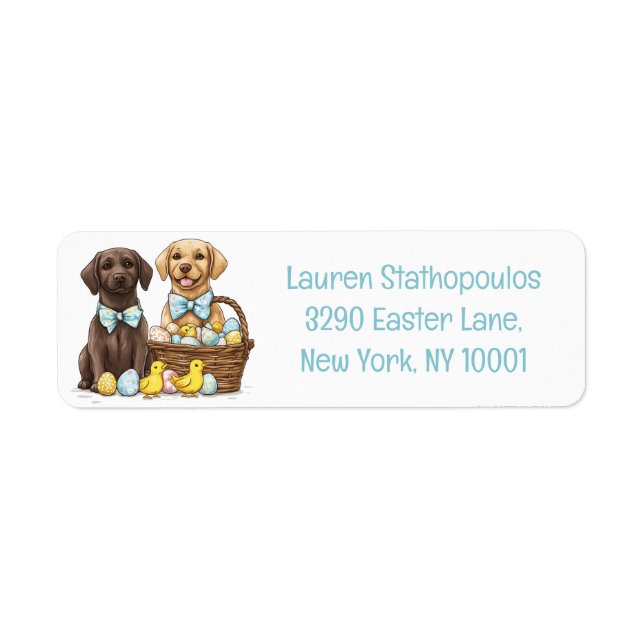 Etiqueta Perros Labrador Retriever de Pascua (Frente)