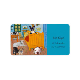 Etiqueta Perros lindos en el dormitorio v1 de Van Gogh