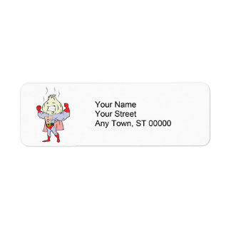 Etiqueta personaje de ajo superhéroe