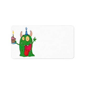 Etiqueta personaje de caricatura monstruo de cumpleaños div