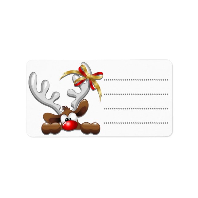 Etiqueta Personaje de Navidades divertidos y desconcertados (Frente)