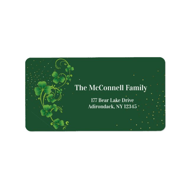 Etiqueta Personalice el Día de San Patricio de Shamrock St. (Frente)