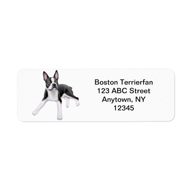 Etiqueta Personalizable Boston Terrier (Frente)