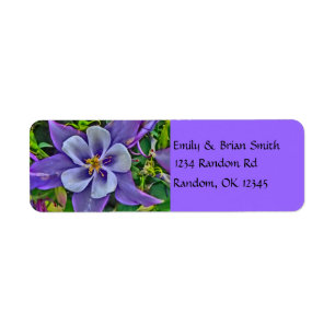 Etiqueta Personalizable con flores de columbina