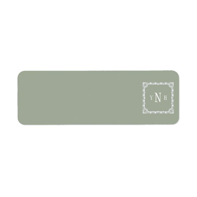 Etiqueta Personalizable con monograma de tres letras (Frente)
