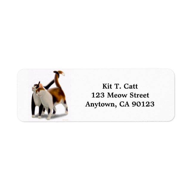 Etiqueta Personalizable de amigos de gatos Kitty (Frente)