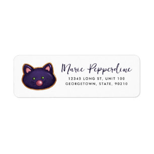 Etiqueta Personalizable de Cocina de Gato Negro de Hallowee