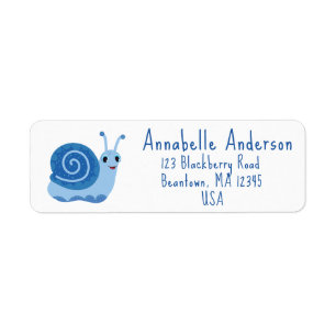 Etiqueta Personalizable de Correo Caracol Azul