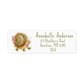 Etiqueta Personalizable de Correo de Caracol Feliz