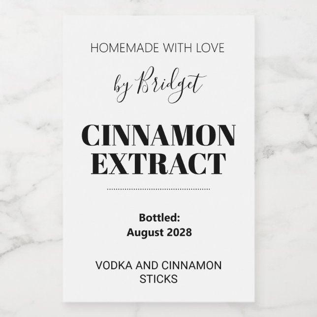 Etiqueta Personalizable de Extracto de Canela (Etiqueta única)