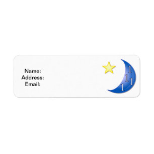 Etiqueta Personalizable de la luna azul