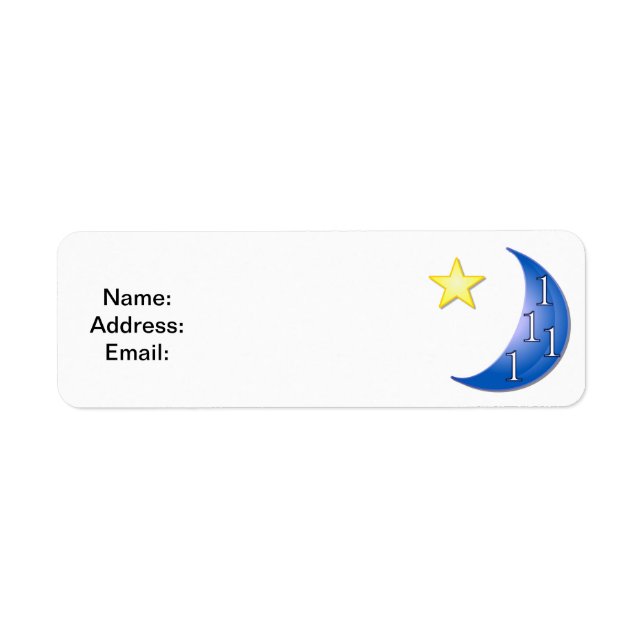 Etiqueta Personalizable de la luna azul (Frente)