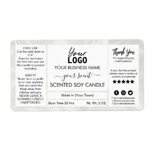 Etiqueta Personalizable de mármol aroma vaina de soja perfu