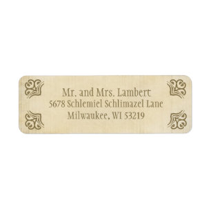 Etiqueta Personalizable de pergamino ornamental