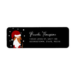 Etiqueta Personalizable de perro de Santa Paws Navidades