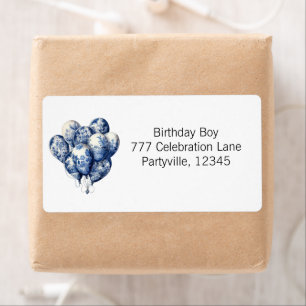 Etiqueta Personalizable Delft Blue Balloons