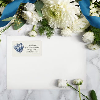 Etiqueta Personalizable Delft Blue Balloons