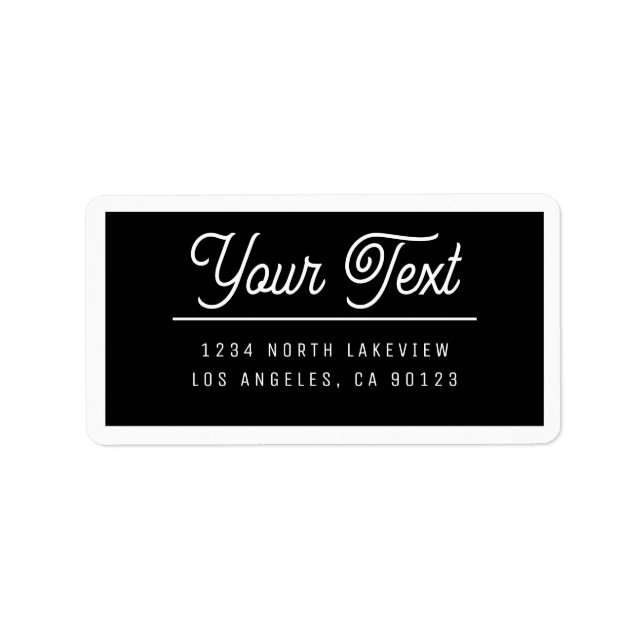 Etiqueta Personalizable elegante Texto con borde (Frente)