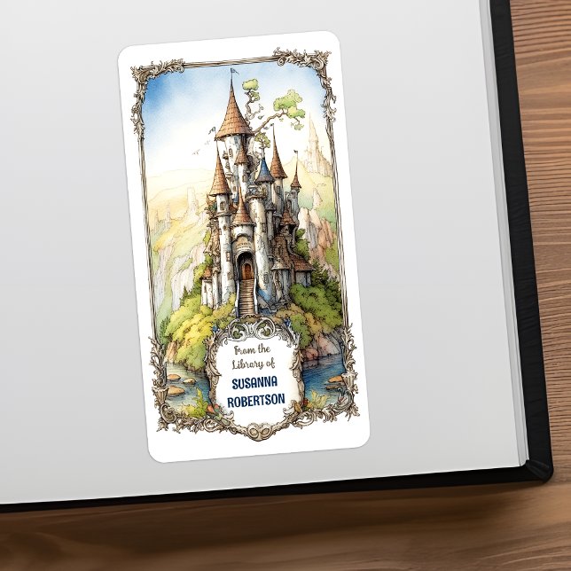Etiqueta Personalizable Fantasy Castle Bookplate (Subido por el creador)