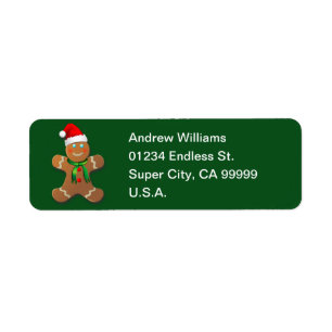 Etiqueta Personalizable Gingerbread Cookie