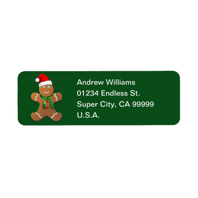 Etiqueta Personalizable Gingerbread Cookie (Frente)