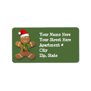 Etiqueta Personalizable Gingerbread Man