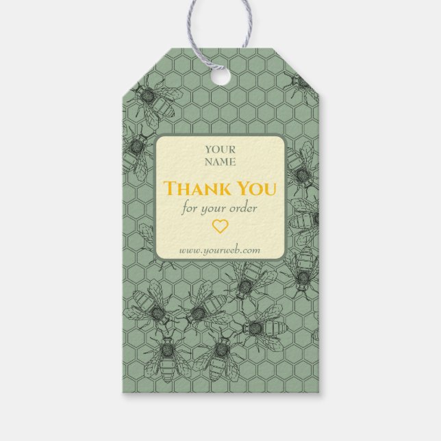 Etiqueta personalizable Green Business Gracias (Anverso)