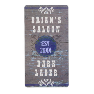 Etiqueta Personalizable Hogar Cerveza Saloon